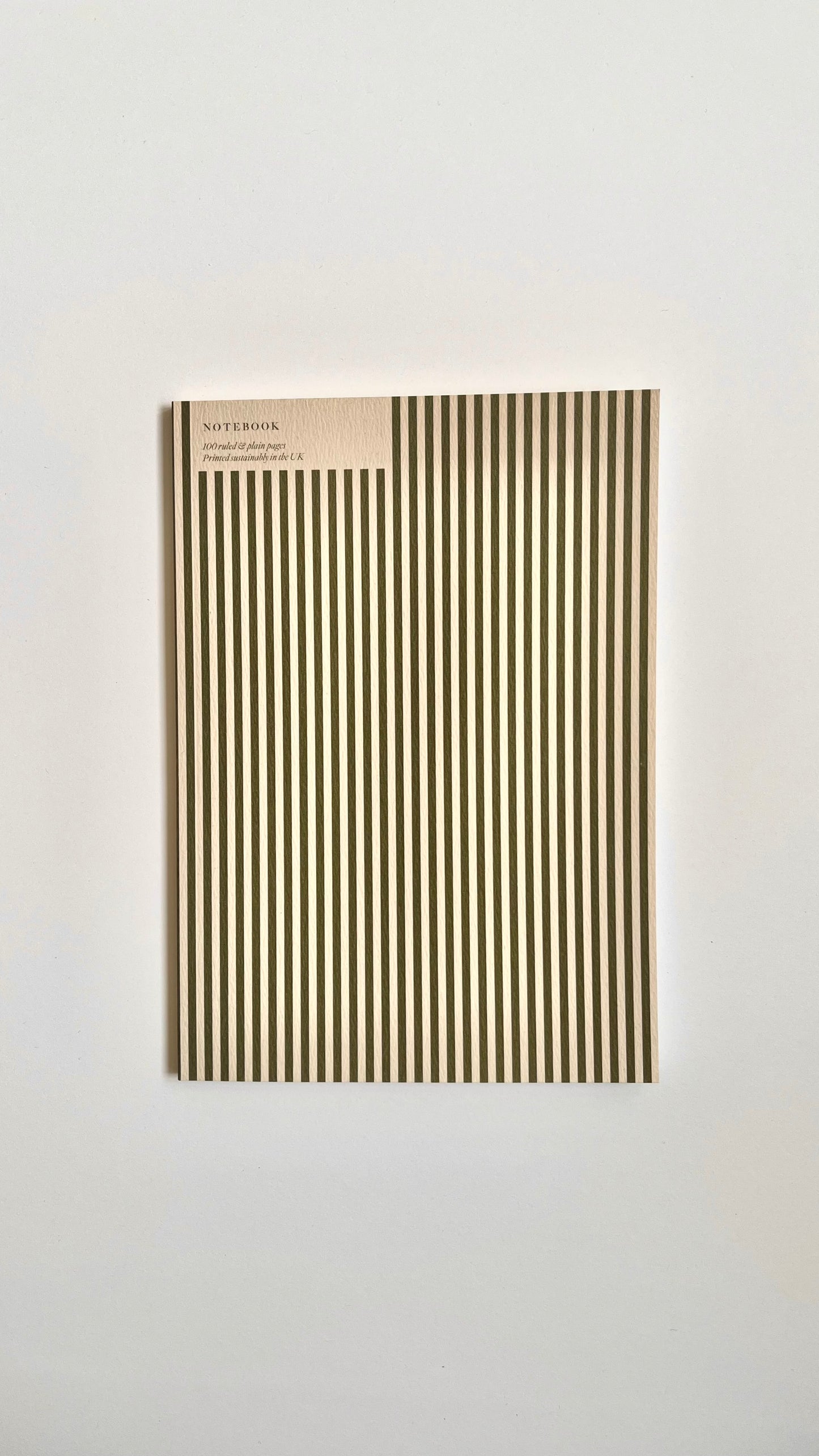 Green Striped Plain and Ruled Notebook