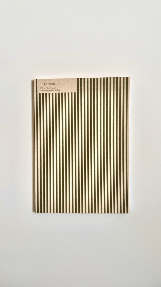 Green Striped Plain and Ruled Notebook