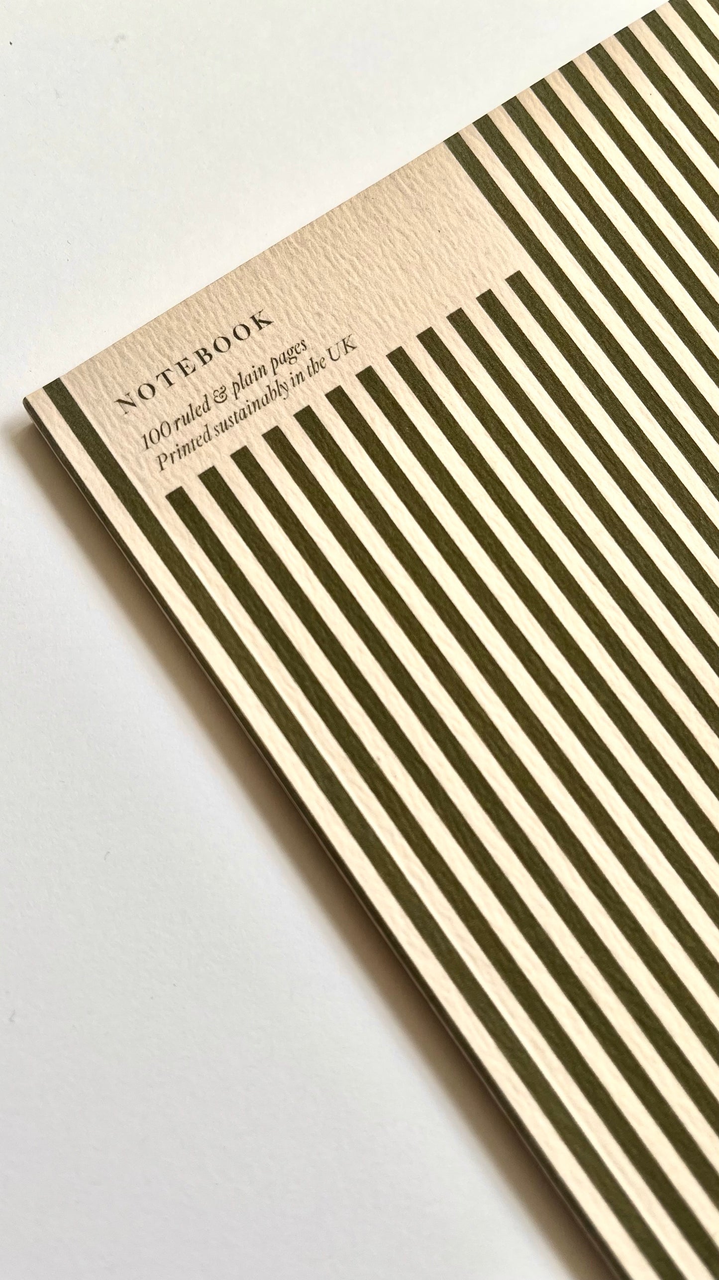 Green Striped Plain and Ruled Notebook