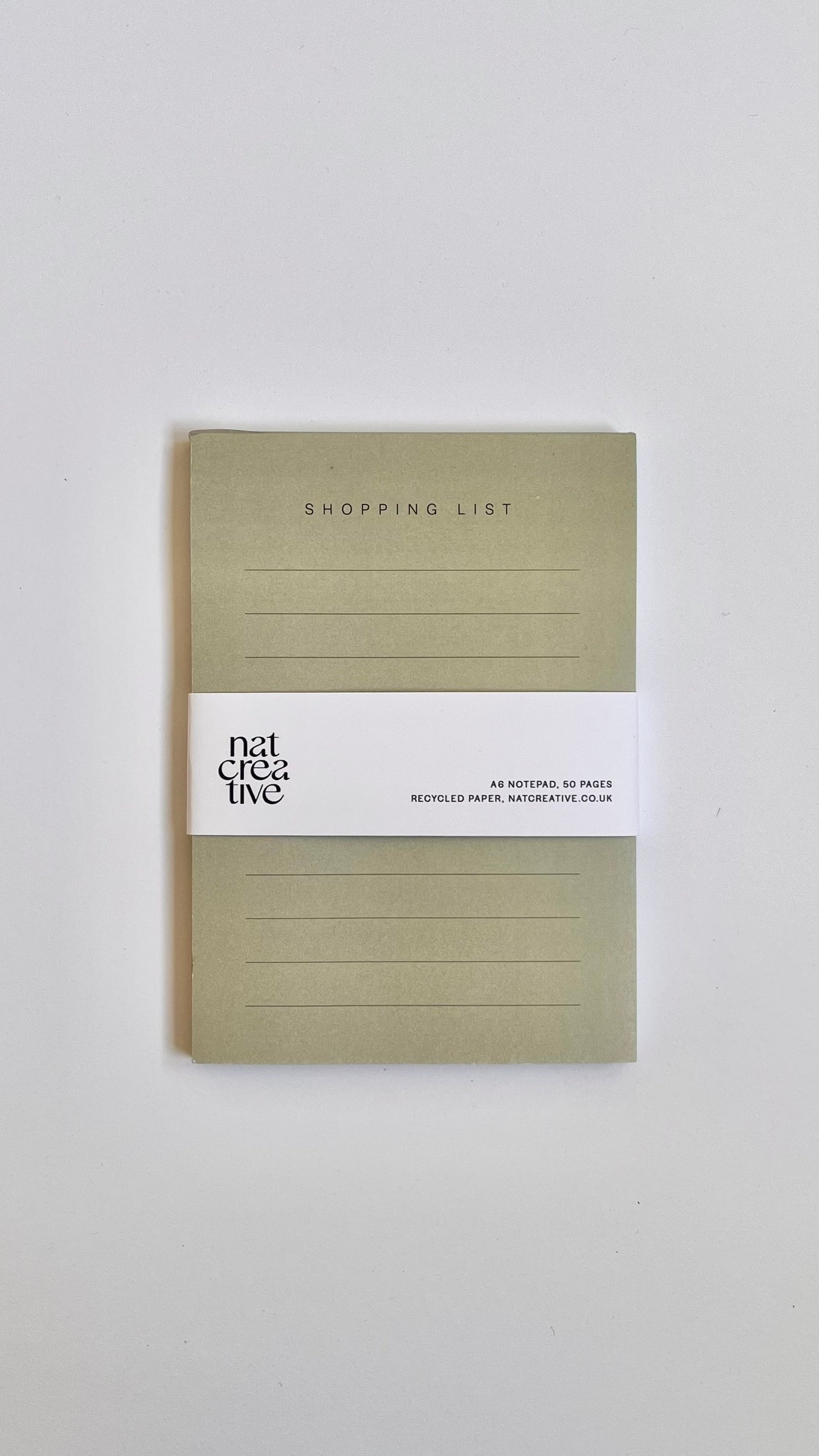 Shopping List Notepad A6 Sized