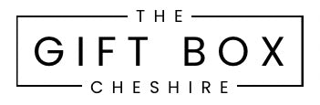Logo showing The Gift Box Cheshire text with a rectangular box around the words Gift Box and the words The and Cheshire showing above and below the words Gift Box