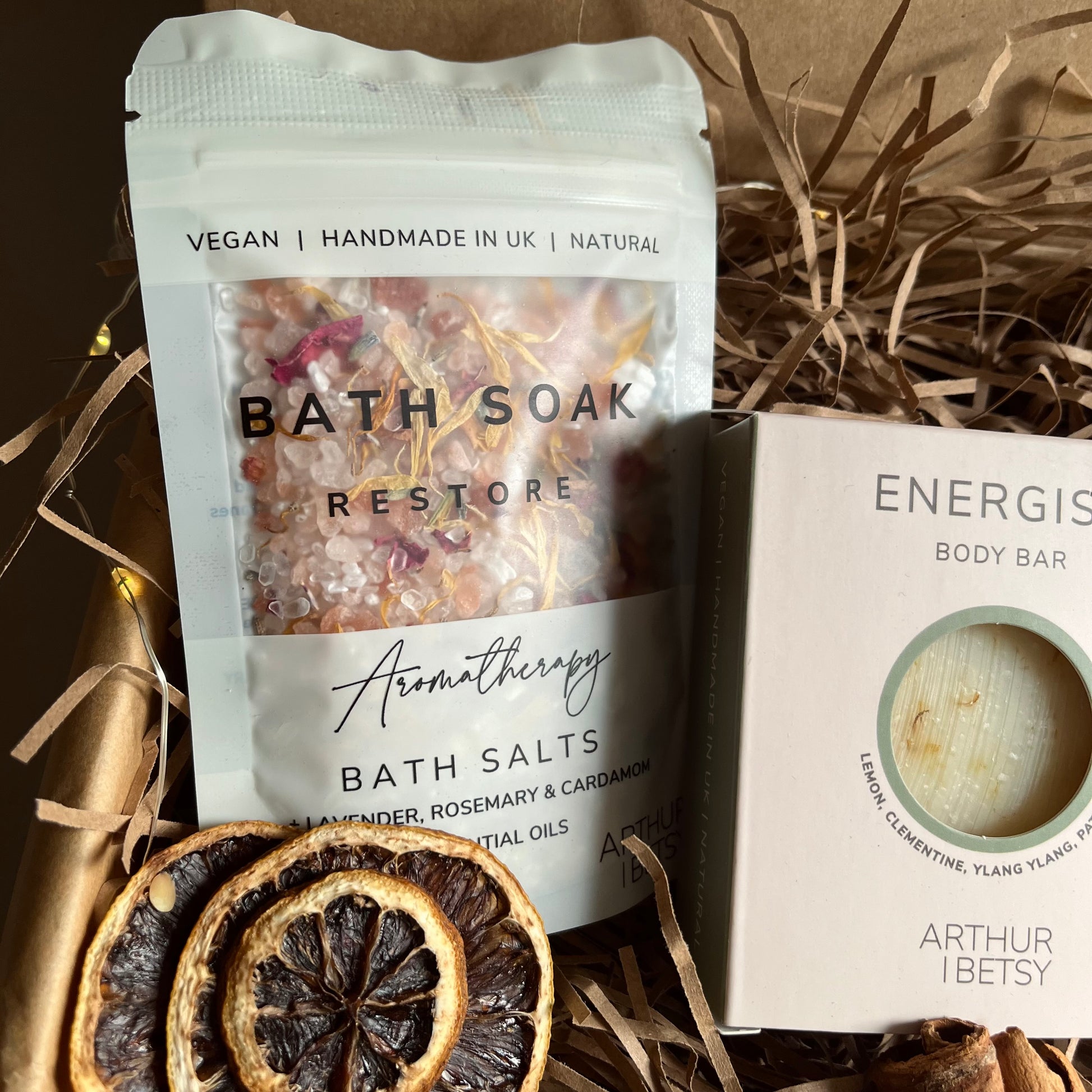Handcrafted aromatherapy bath soak from the Calm and Bright Gift Box.