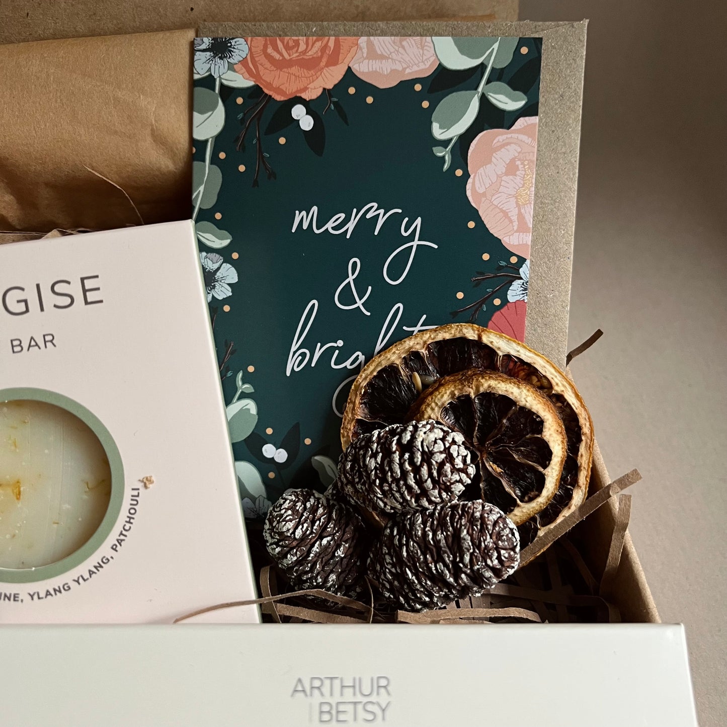 Self-Care Pause Mini Gift Box with festive mini greeting card.