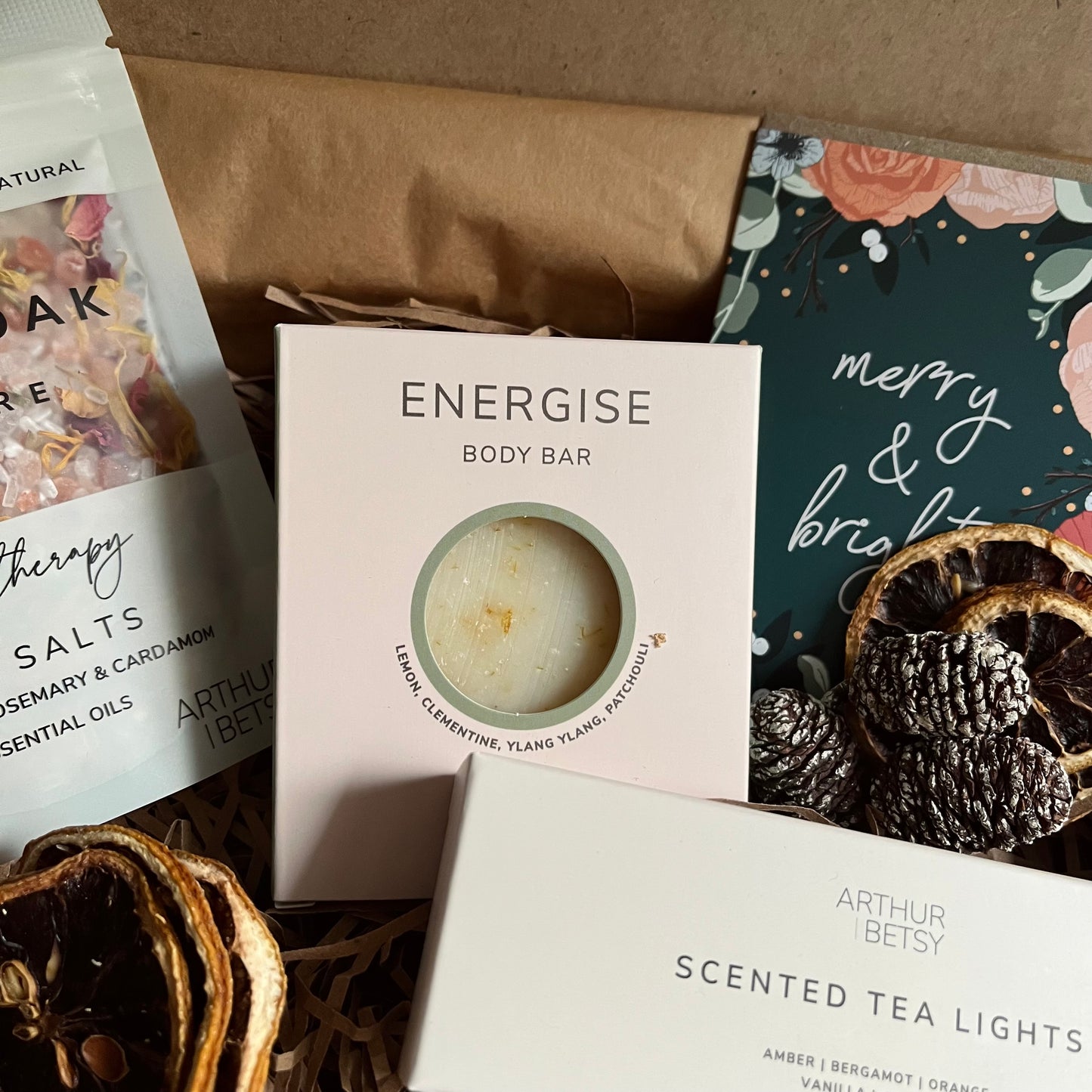 Handcrafted aromatherapy soap from the Self-Care Pause Mini Gift Box.