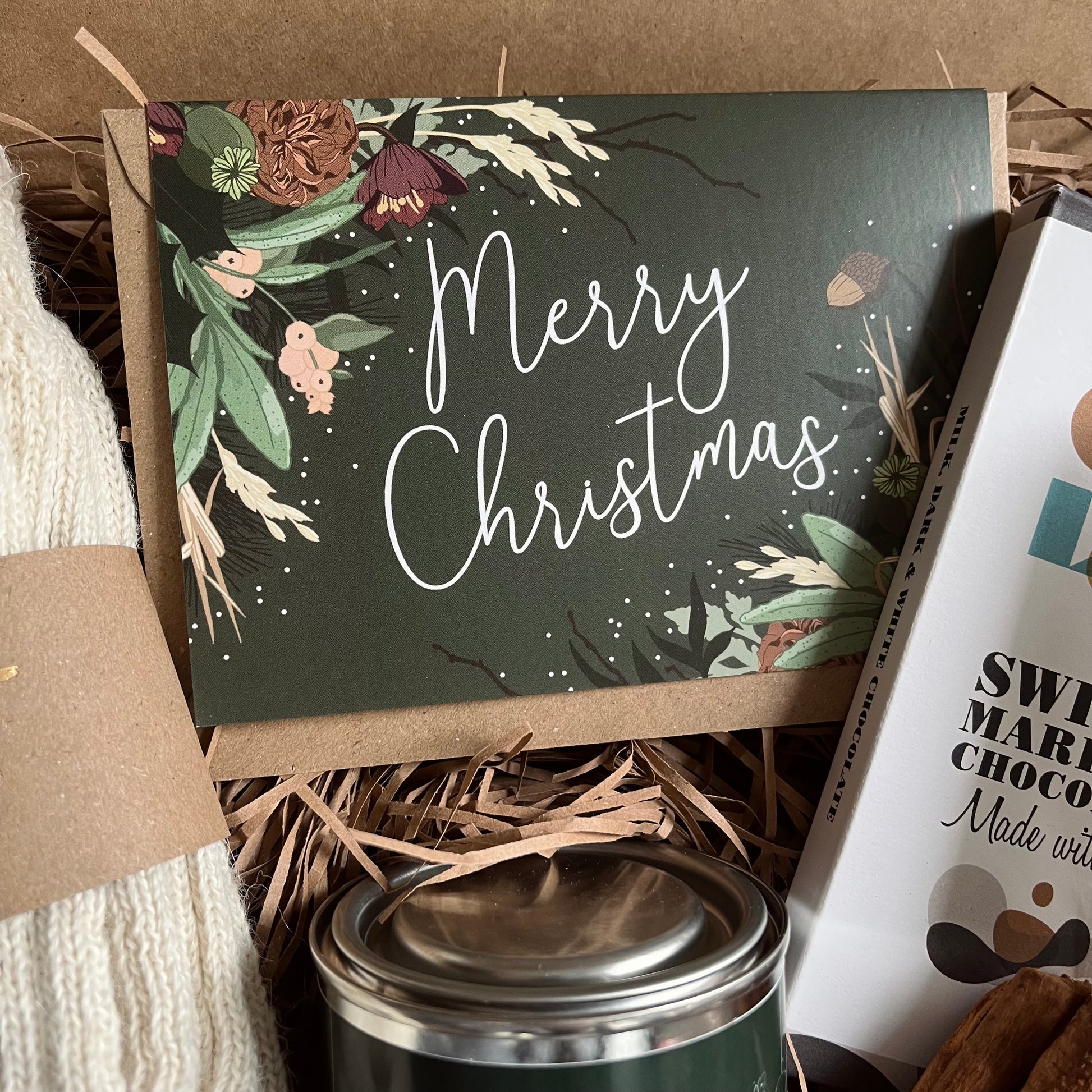 Merry Christmas greeting card from the Cosy Christmas Gift Box.